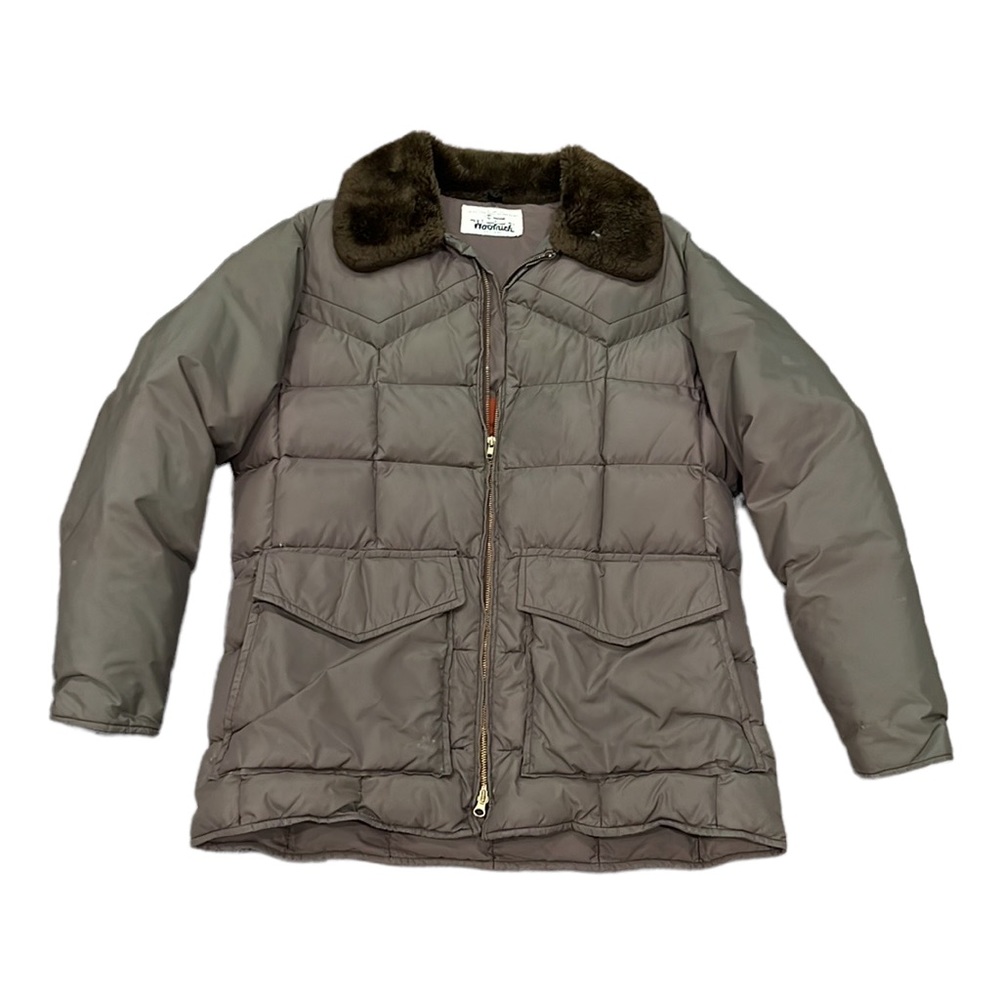 Vintage Woolrich army green down filled puffer style hunting jacket